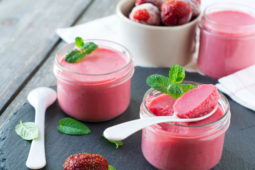 Mousse de fraises gelÃ©e Ã  la menthe